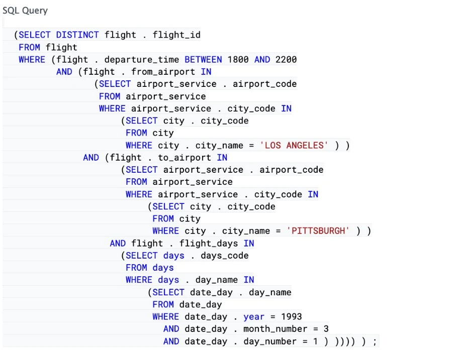 Пример кода SQL