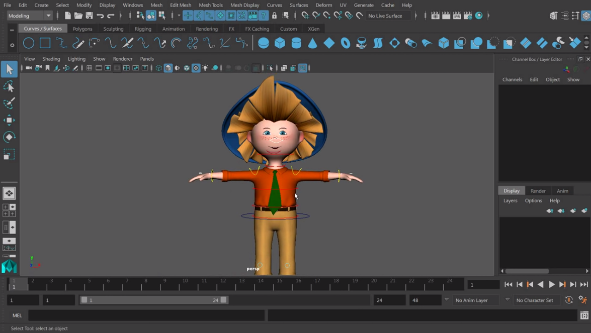 Создание мультипликационного персонажа в программе Autodesk Maya