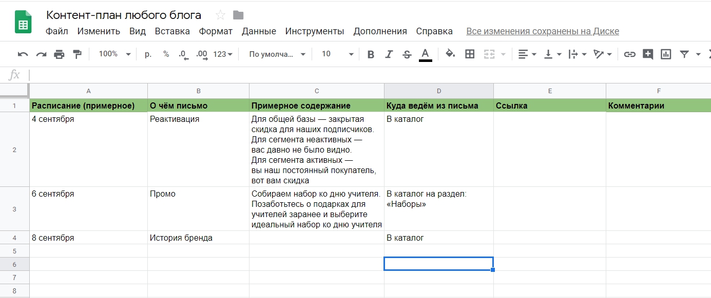 Контент план для зоомагазина